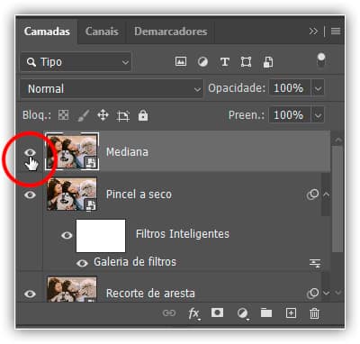 Selecionando e ativando o Objeto Inteligente Mediano.