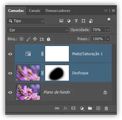 Selecionando ambas as camadas ao mesmo tempo.