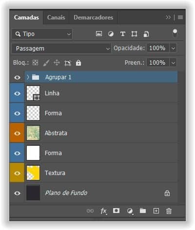 Pressione Ctrl+G (Win) / Command+G (Mac) para agrupar as camadas.