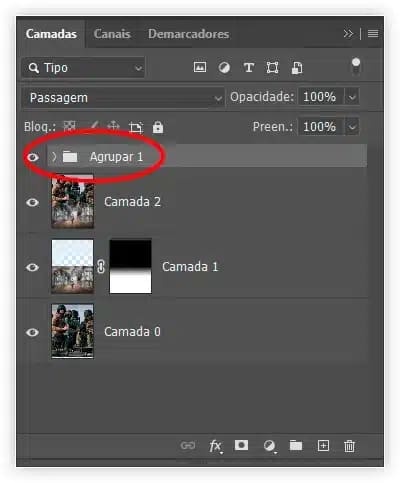 Criando um grupo de camadas