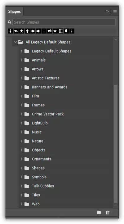 Formas legadas do Photoshop.