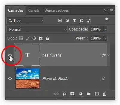 Como misturar texto em nuvens com o Photoshop