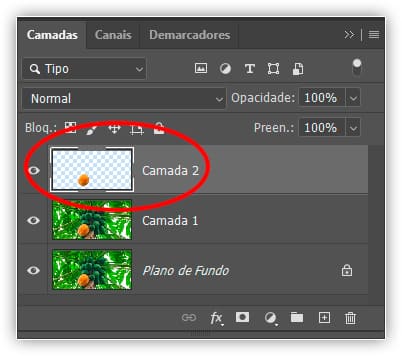Fiel ao seu nome, a miniatura de visualização nos dá uma prévia do conteúdo de cada camada.