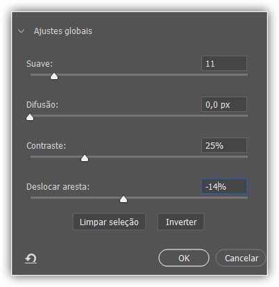 Alterações aplicadas a máscara de camada.