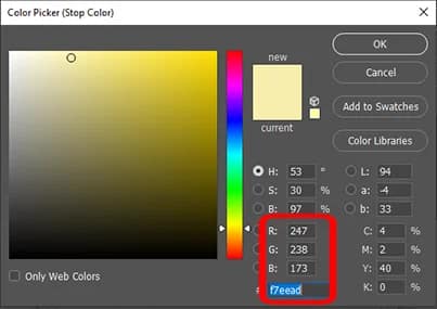 Alterando a cor do lado direito do gradiente dourado efeito de texto dourado no Photoshop cc cs6