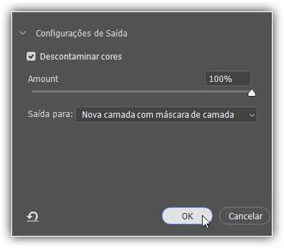Saída como uma máscara de camada.