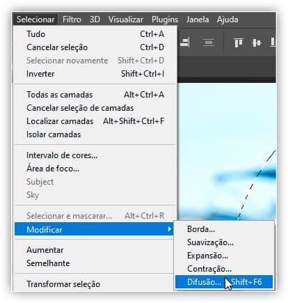 Você encontrará várias maneiras de alterar as seleções no menu Selecionar.