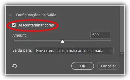 Seleção de cores descontaminadas.