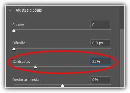 Aumentando o contraste para 22%.