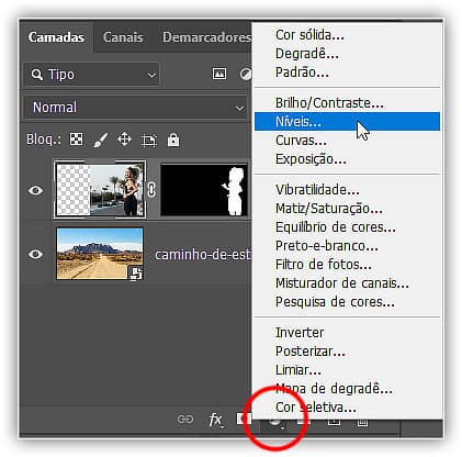 Camada de ajuste de níveis.