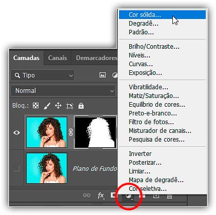 Uma camada de preenchimento de cor sólida.