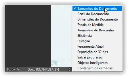 Configurando as informações de status para Tamanhos de documento.