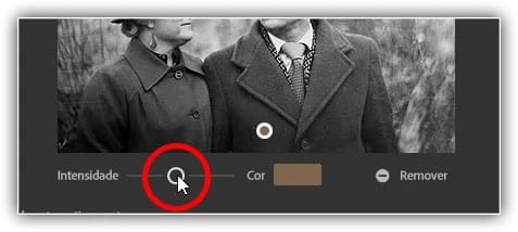 Redefinindo a localização do controle deslizante Tamanho.