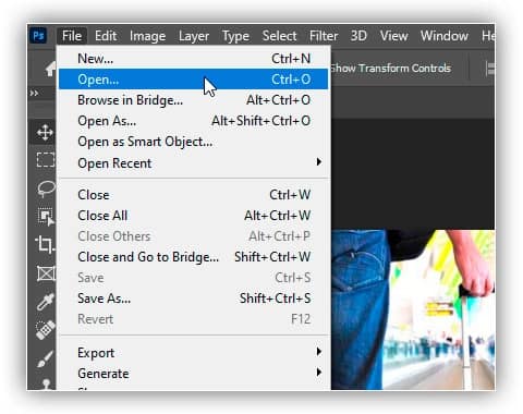 Como abrir imagens no Photoshop CC