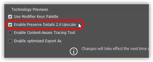 A opção "Habilitar Preservar Detalhes 2.0 Upscale".