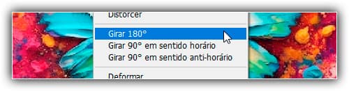 Os comandos de transformação Girar e Inverter.
