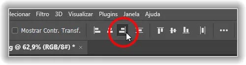 Clique na opção Alinhar bordas direitas