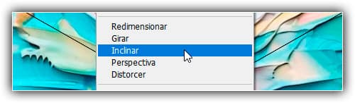 Selecionando o comando Inclinar.