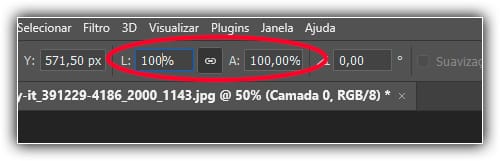 Definindo manualmente a largura e a altura de volta para 100%.