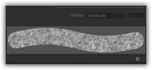 A textura (padrão) agora se torna visível dentro da pincelada.