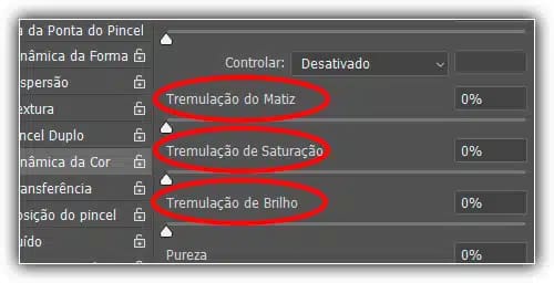Dinâmica de cores - Pincéis do Photoshop