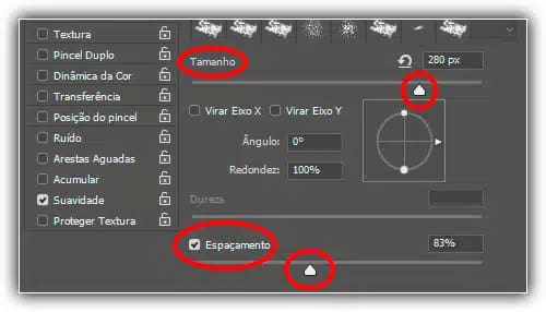 Opções de pincel duplo - Pincéis do Photoshop