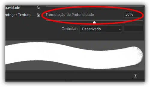 Aumente o valor da Tremulação para adicionar aleatoriedade ao valor da profundidade conforme você pinta.