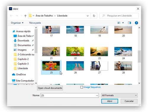 Como abrir imagens no Photoshop CC