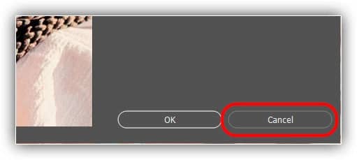 Cancelando o comando Tamanho da imagem.
