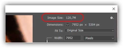 Comando de tamanho de imagem do Photoshop