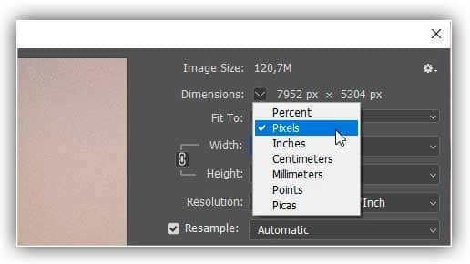 Comando de tamanho de imagem do Photoshop