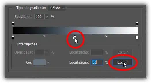 Selecionar a cor para abaixo dos meios-tons.