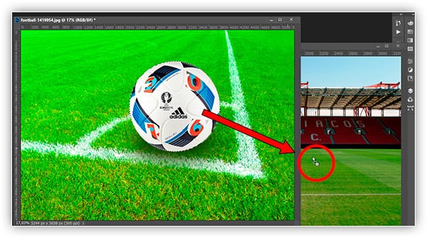 Com a lua selecionada, posso usar a ferramenta Mover para arrastá-la para outra foto.
