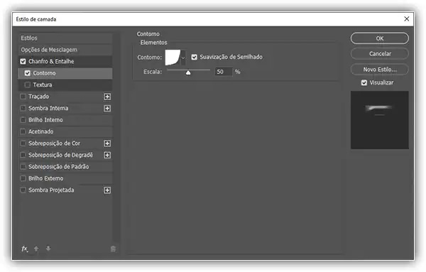 Adicione um contorno com estas configurações.