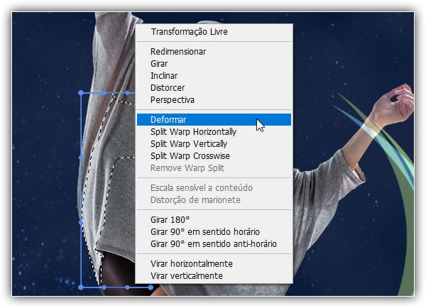 Transforme uma seleção.