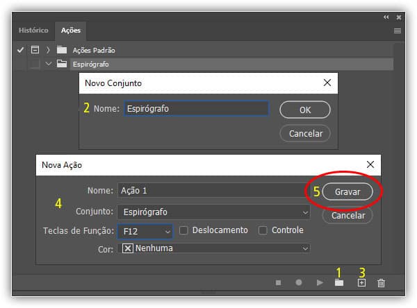 Criando uma nova ação.