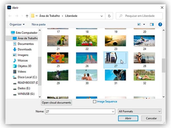 Como abrir imagens no Photoshop CC