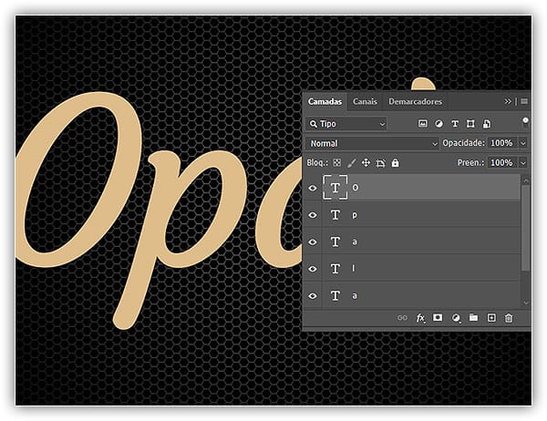 Crie um efeito de texto retrô de couro dourado no Adobe Photoshop