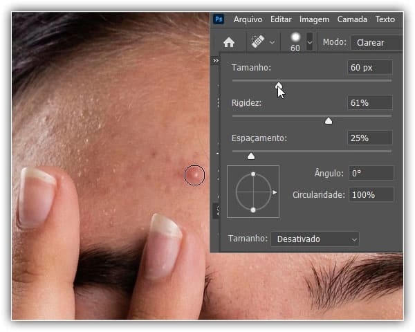 Pincel de Recuperação no Photoshop-Como remover acne e manchas de pele