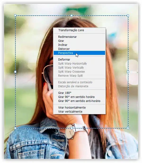 Como redimensionar seleções no Photoshop com transformar seleção