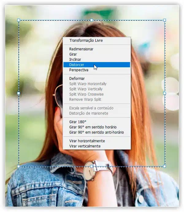Como redimensionar seleções no Photoshop com transformar seleção