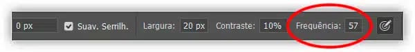 Ajuste o valor de frequência para alterar a frequência com que o Photoshop estabelece pontos de ancoragem.