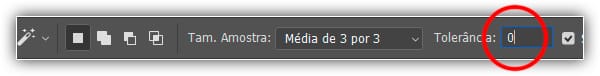 Configurando o valor de Tolerância para 0.