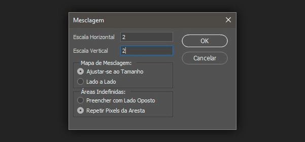 Mesclagem (Deslocamento) - Configurações