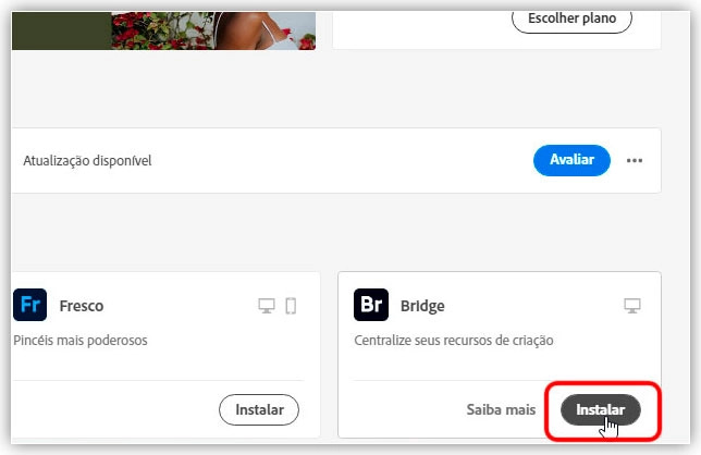 imagens no Photoshop a partir do Adobe Bridge