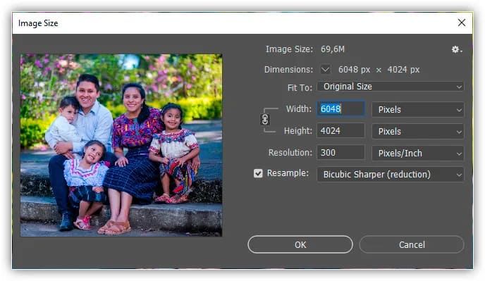 Cortar e redimensionar fotos para corresponder aos tamanhos dos quadros com o Photoshop