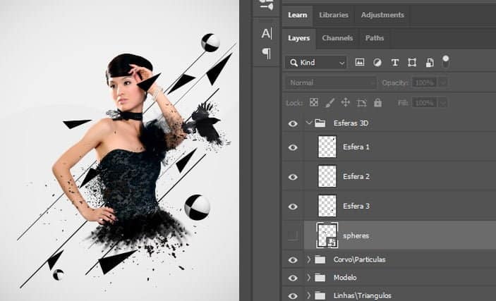 esferas com textura quadriculada