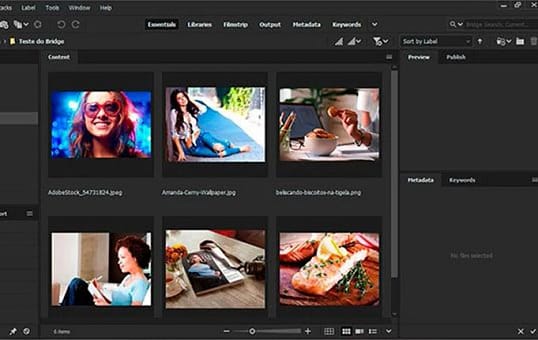 imagens no Photoshop a partir do Adobe Bridge