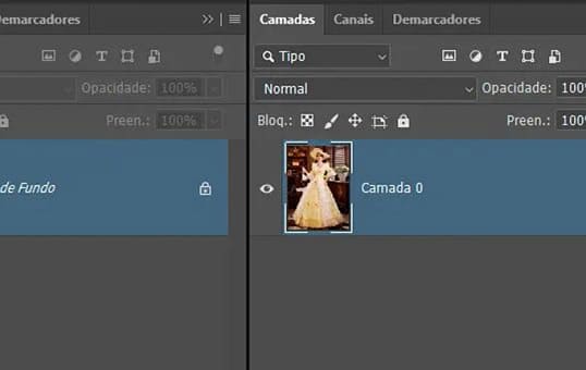 A camada Plano de fundo no Photoshop
