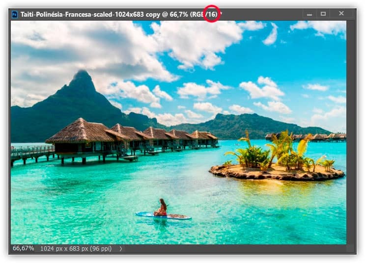 E aqui está exatamente a mesma foto, mas no modo de 16 bits